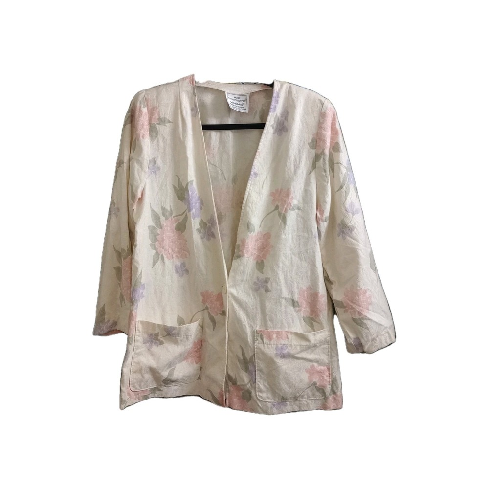 Miss Sophisticates Pendleton‎ Blazer Vintage Jacket Floral Shoulder Pads Size 14